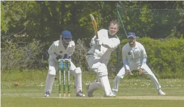  ??  ?? Warfield’s David Wilson batting against Shinfield 2s