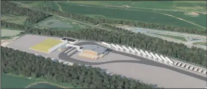  ??  ?? Artist’s impression of Flogas Merrylees gas storage site which is near Thornton Reservoir