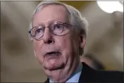  ?? J. SCOTT APPLEWHITE — THE ASSOCIATED PRESS FILE ?? Senate Republican Leader Mitch McConnell, R-Ky., speaks to reporters following a closed-door policy meeting at the Capitol in Washington on Feb. 28.