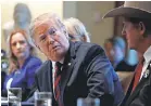  ?? JACQUELYN MARTIN/AP ?? President Donald Trump listens at a discussion on border security Jan. 11 in the Cabinet Room of the White House.