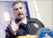  ?? Nick Ut Associated Press ?? LAPD Chief Charlie Beck wants his officers to focus on “how safe their community is,” not making arrests.