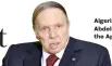  ?? Algeria’s ruling party FLN picks President Abdelaziz Bouteflika as its candidate for the April 18 presidenti­al election. ??