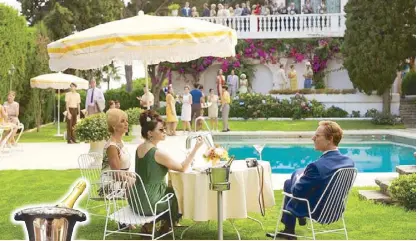  ??  ?? Princess Margaret (Helena Bonham Carter) and Lord Snowdon (Ben Daniels) at a garden party