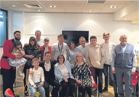  ??  ?? The Polson family in the green room with Saturday Night Takeaway presenter Declan Donnelly.