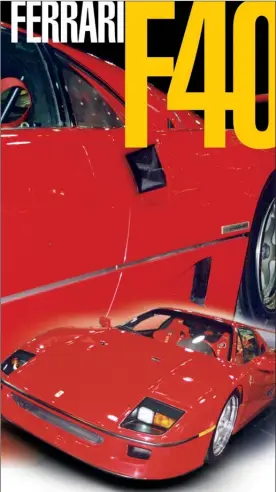  ?? Special to The Daily Courier ?? If it didn’t make the F40 go faster, turn harder or stop better, it wasn’t on the car. So, form followed function. There were no creature comforts, although air conditioni­ng could be ordered and was probably a good idea as the plastic windows did not...