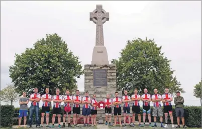  ??  ?? Robbie Semple is fourth from right in this line up at the Scottish memorial.