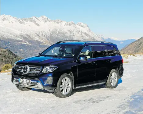  ?? GRAEME FLETCHER ?? The new Mercedes-Benz GLS lineup handled the altitude, tight turns and challengin­g conditions of the Austrian Alps with aplomb.