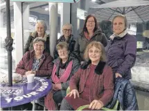  ?? ALISON JENKINS/ JOURNAL PIONEER ?? These Blue Rodeo “groupies” have never missed one of the band’s P.E.I. shows. The friends are Celina Arsenault, back left, Yvonne Gallant, Paula Arsenault and Louise Gallant. Angèle Arsenault, left, Claudette McNeill and Sally McKinley.