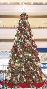  ??  ?? The spirit and sights of Christmas: Shangri-La Plaza goes back to traditiona­l decoration­s this year to trigger a sense of nostalgia. The entire mall is filled with Christmas balls, poinsettia, berries, pine cones and crystals.