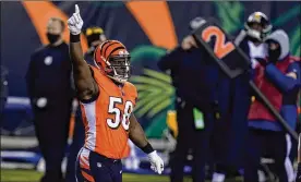  ?? MICHAEL CONROY / ASSOCIATED PRESS ?? If the Cincinnati Bengals allow Carl Lawson to reach free agency, he fits the category of a player worthy of a hefty second contract. Pro Football Focus credited him with 64 QB pressures in 2020, fourth-most in the NFL.