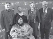  ?? Special to the Democrat-Gazette/CHRIS POWELL ?? Arkansas Secretary of State Mark Martin (back, left) poses Sunday with members of the Little Rock Nine Elizabeth Eckford (left center), Carlotta Walls LaNier and Ernest Green, and Melba Patillo Beals (front) in Washington, D.C.