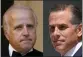  ?? THE ASSOCIATED PRESS ?? This combo image shows James Biden, President
Joe Biden's brother, on Oct. 13, 2011, left, and Hunter Biden, President Joe Biden's son, on July 26.