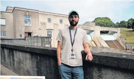  ?? ?? Climate focus Geraint Ross Evans and his Pitlochry hydro station artwork