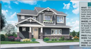  ??  ?? A lower-maintenanc­e 2-story home design at Silver Leaf in Littleton by Boulder Creek Neighborho­ods. The enclave beside The Meadows Golf Club has homes from as low as $750,000; and two can be ready by June.