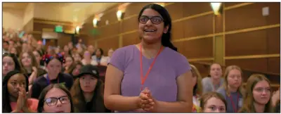  ?? (AppleTV+/TNS) ?? Nisha Murali is among the teenagers shown in “Girls State,” the sequel to the well-received documentar­y “Boys State.”