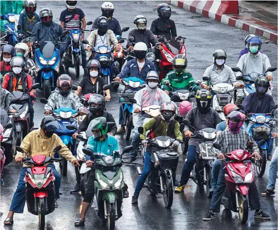  ?? AP ?? Rush hour in Bangkok on Monday, as Thais continued to return to work following the lifting of travel restrictio­ns. Fuel demand is picking up as coronaviru­s lockdowns ease around the world.