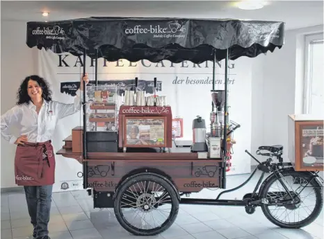  ?? FOTO: PRIVAT ?? Doris Gebhart besitzt ein Coffee-Bike. Die rollende Kaffeebar wird auch bald in Bad Saulgau zu sehen sein.