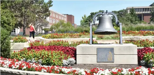  ?? CLARE PROCTOR/SUN-TIMES PHOTOS ?? Illinois State University’s campus was far quieter on Aug. 17, the first day of classes, than in previous years, said university spokesman Eric Jome.