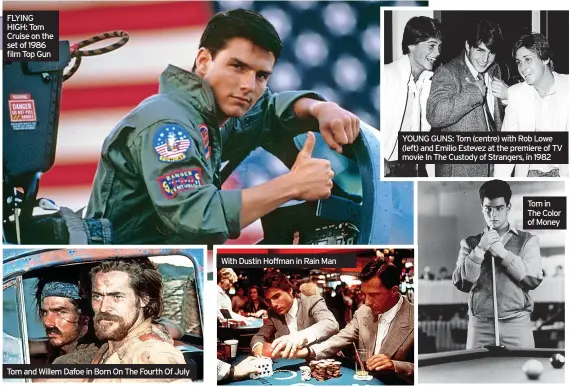  ?? ?? FLYING HIGH: Tom Cruise on the set of 1986 film Top Gun