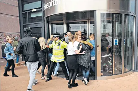  ??  ?? Police stopped dozens of protesters from entering Alder Hey Hospital in Liverpool yesterday after European judges decided not to intervene in the case