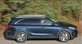  ??  ?? KIA SORENTO Sorento feels bulkiest but proves relaxing to drive and has a high driving position