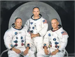  ??  ?? TRIPULACIO­N. Neil Armstrong, Michael Collins y Edwin Aldrin Jr.