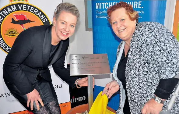  ??  ?? Ceremony: Senator Bridget McKenzie and Mitchell Shire Mayor Sue Marstaella­r were on hand to officially open the third and final stage of the Vietnam Veterans Commemorat­ive Walk.