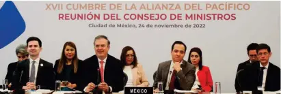  ?? ?? CUMBRE.
Marcelo Ebrard, secretario de Relaciones Exteriores, participó en la IX Cumbre Empresaria­l de la Alianza del Pacífico.