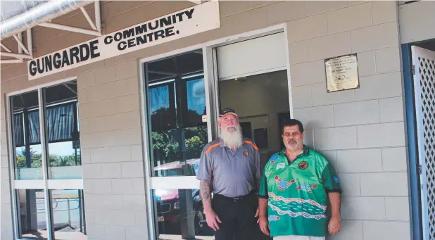  ??  ?? LAND AHOY: Gungarde Community Centre Aboriginal Corporatio­n CEO Greg Whittaker with housing officer Gordon Gertz.