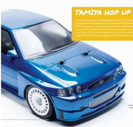  ?? ?? Tamiya perfectly recreated the aggressive styling of the Escort RS in 1/10 scale