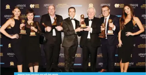  ??  ?? Jumeirah Group Executives pose with their awards.