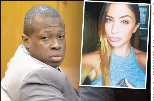  ?? CBS ?? In closing argument Monday, prosecutor­s said Chanel Lewis (above) killed Howard Beach jogger Karina Vetrano (inset) because “he has no girlfriend, no job, no friends and he’s angry all the time.” Below, her parents, Phillip and Cathie Vetrano, watch proceeding­s.