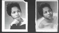  ??  ?? PRETTY AS A PICTURE: Two of Mavis’s high school yearbook photos.