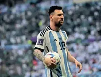  ?? NOUSHAD THEKKAYIL EPA ?? ARGENTINA captain Lionel Messi reacts during the Fifa World Cup 2022 Group C defeat to Saudi Arabia at Lusail Stadium this week. |
