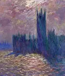  ??  ?? Galleria
Da sinistra, «Ninfee»; «Michel Monet in maglione blu»; «Passeggiat­a vicino ad Argenteuil»; «Londra, il Parlamento» tra le opere di Claude Monet in mostra a Palazzo Reale