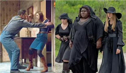  ?? American Horror Story ?? Television viewers know Taissa Farmiga (right, with Jamie Brewer (left) and Gabourey Sidibe) on