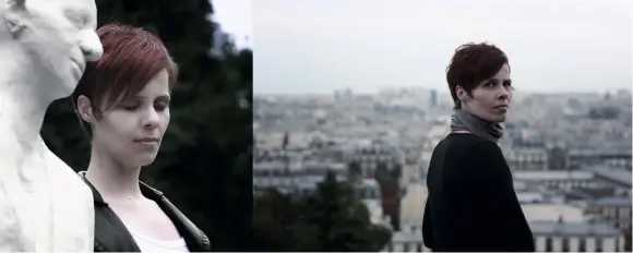  ??  ?? „ÜBER DER STADT“Outdoorauf­nahmen und Collage für die Johanna-Serie, entstanden in Paris vor der Kirche Sacré Coeur.