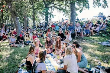  ?? SUPPLIED ?? Picnics under the oaks at the North Canterbury Wine and Food Festival at Glenmark Domain.