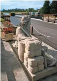  ?? DOROTHY BURROWS ?? Opposite page: Boats on the river on a misty autumn day at Pangbourne in the Chilterns.
JIM HELLIER Above: A statue of Old Father Thames at Lechlade in Gloucester­shire; the source of the River Thames at Seven Springs in the Cotswolds. Right: The...