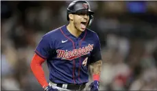  ?? ADAM HUNGER — THE ASSOCIATED PRESS FILE ?? Carlos Correa reacts after hitting a two-run home run for the Twins against the Yankees last September.