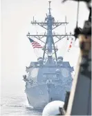  ?? Picture / AP ?? The destroyer the USS Wayne E Meyer takes part in joint exercises between the US and South Korea yesterday.