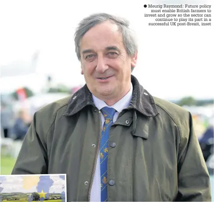  ?? Meurig Raymond: Future policy must enable British farmers to invest and grow so the sector can continue to play its part in a successful UK post-Brexit, inset ??