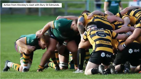  ?? ?? Action from Hinckley’s clash with Bury St Edmunds.