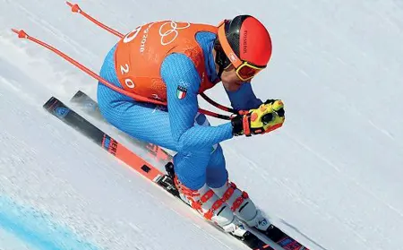  ??  ?? Lontano dal podio La grinta di Christoph Innerhofer ieri non è bastata sulle nevi delle Olimpiadi coreane: l’altoatesin­o ha chiuso 14°