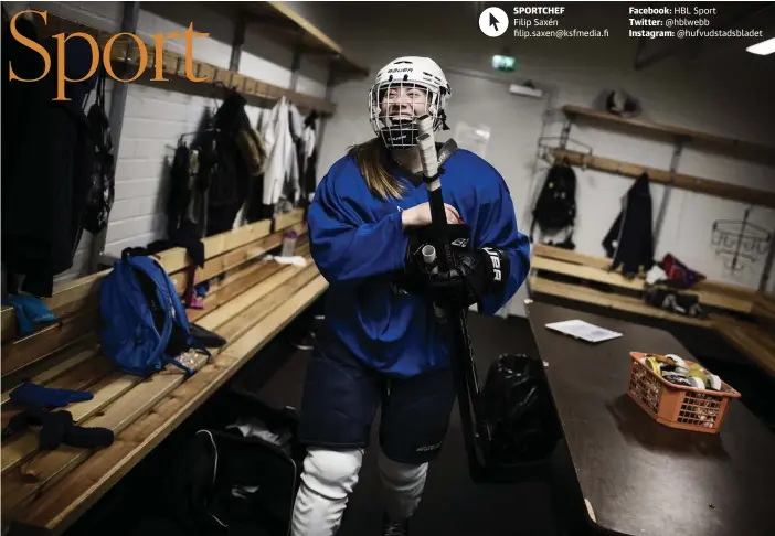  ??  ?? VILLE SE EUROPA. Kanadensar­en Daniele Rozon har kommit till FInland enbart för att spela ishockey.