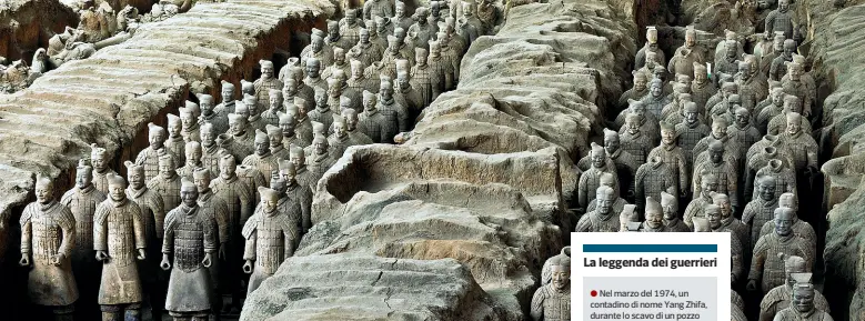 ??  ?? ImponenteU­na sezione degli scavi archeologi­ci effettuati a Xi’an a partire dal 1974, quando fortuitame­nte vennero alla luce i primi reperti del mausoleo di Qin Shi Huang