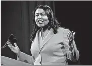  ?? JEFF CHIU/AP ?? San Francisco Mayor London Breed: “I’m sick of this president taking swipes ... for no reason other than politics.”