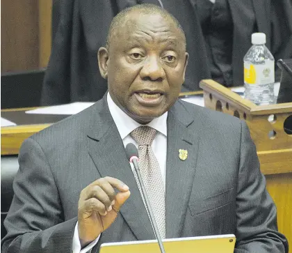  ?? Picture: EPA-EFE ?? CONTENTIOU­S. President Cyril Ramaphosa’s announceme­nt during the State of the Nation address in parliament in Cape Town on Thursday that Eskom will be split into three entities has enraged trade unions.