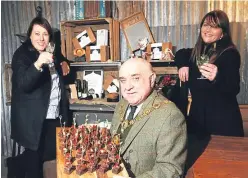  ?? Picture: Mhairi Edwards. ?? From left: Kim Cameron of Gin Bothy, Angus Provost Ronnie Proctor and Ailsa Hayward of Artisana.