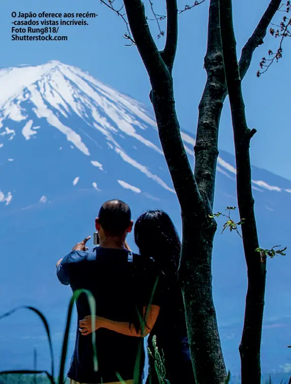  ??  ?? O Japão oferece aos recém-casados vistas incríveis. Foto Rung818/ Shuttersto­ck.com